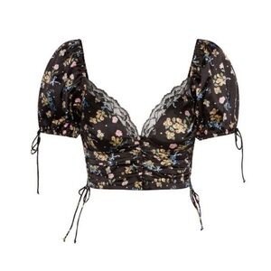 NWT For love and lemons august floral satin crop top